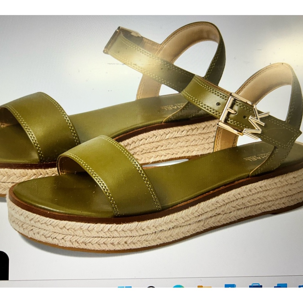 Michael Kors Green Espadrille Sandals